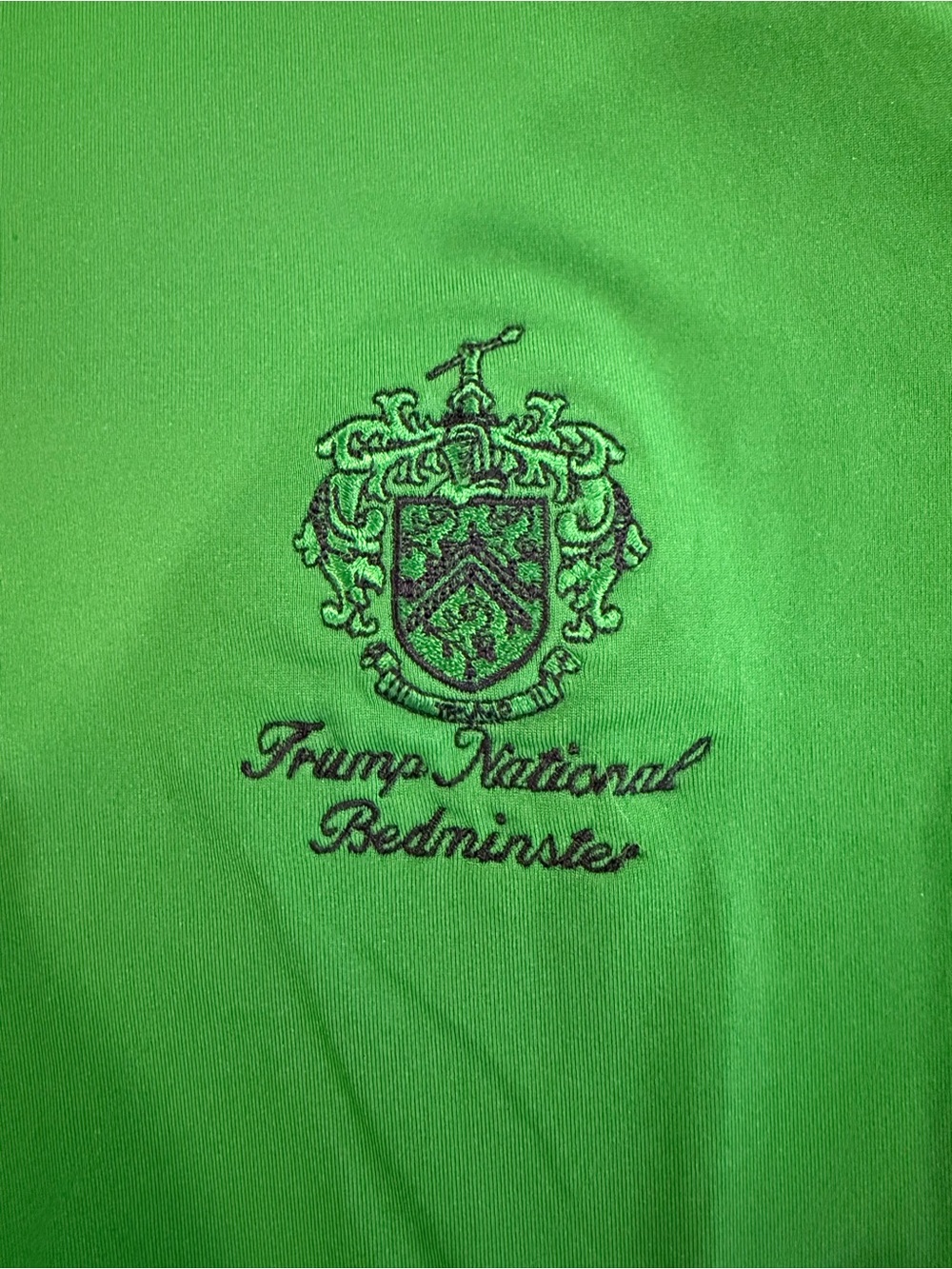 Trump National Bedminster Green Embroidered Crest RLX Golf Polo Shirt